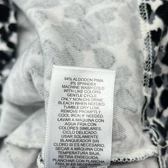 Ellen Tracy Shirt Dress Women's XS White Black Cheetah Print Round Neck Pullover - Picture 8 of 11